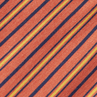Men's Shoreline Long Sleeve Polo Copper Orange/Yellow Stripe